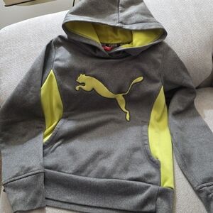 Puma Kids Gray and Yellow Hoodie